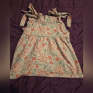 Floral Tie-Strap Sundress - Floral Pattern Stitchy Fish Size 5